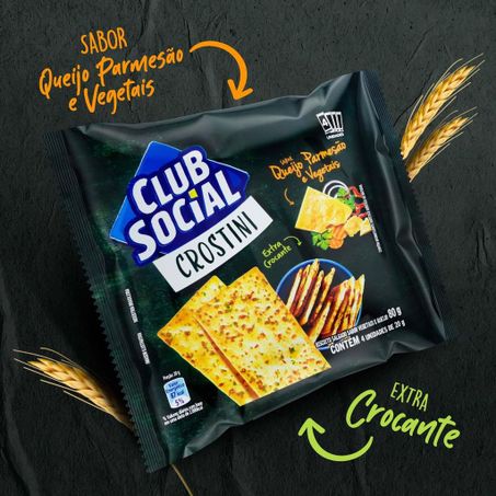 BISCOITO SALGADO CLUB SOCIAL CROSTINI QUEIJO PARMESÃO E VEGETAIS 80G 360-2