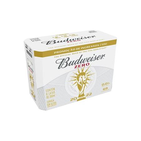 Pack cerveja budweiser zero cx 8 und 350ml