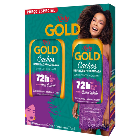 Conjunto Niely Gold 275ml - Shampoo + 175ml - Condicionador - Cachos