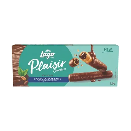 Wafer stick cacau/chocolate leite lago 100g