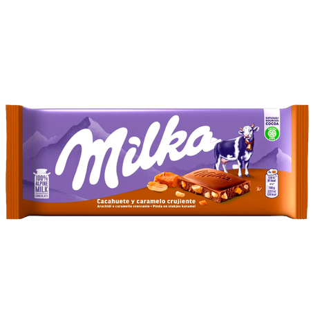 Chocolate Milka Amendoim e Caramelo 90g