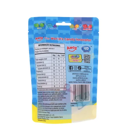 Bala de Gelatina Amos Gummy Blocks Sachê 72gr 360-17