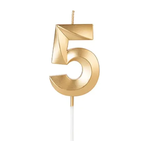 Silver Plastic Vela Design Dourado Nº 5