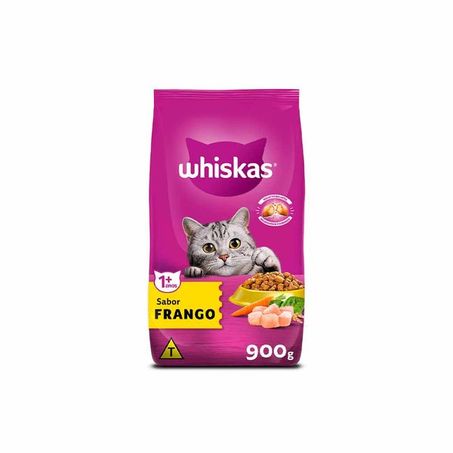 Ração Whiskas para Gatos Adultos Sabor Frango 900g