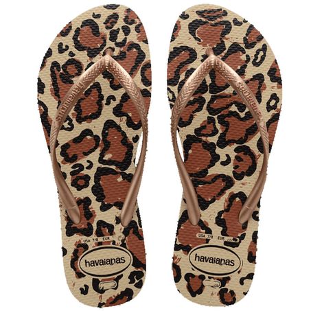 HAVAIANAS SLIM ANIMALS AREIA/ROSE 33/34