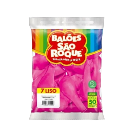 BALAO LISO SAO ROQUE LISO N7 ROSA CHICLETE C/50   