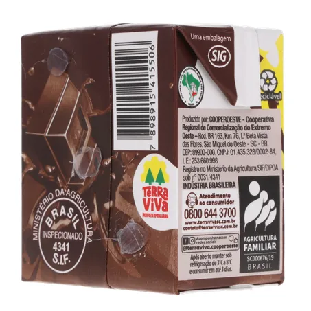 Bebida lactea terrinha uht sabor chocolate 150ml 360-23
