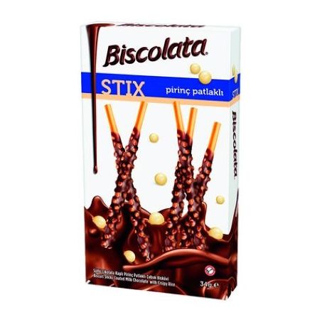 Biscoito Doce Biscolata Stix Crispy Rice Embalagem 32G