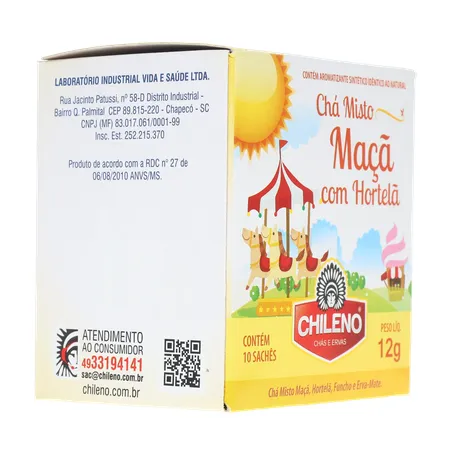 Chá Misto Chileno Maçã com Hortelã Sachê 1.2gr - Caixa com 10un - 12gr 360-13