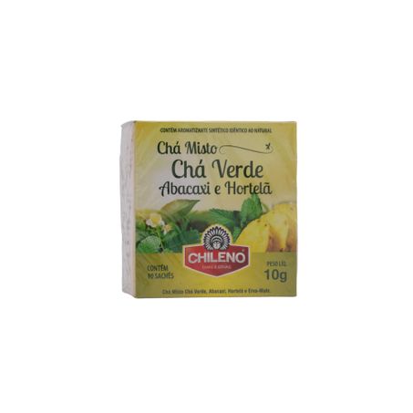Chá Misto Chileno Chá Verde, Abacaxi, Hortelã e Erva-Mate Caixa com 10un - 10gr 360-59
