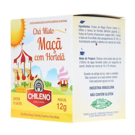 Chá Misto Chileno Maçã com Hortelã Sachê 1.2gr - Caixa com 10un - 12gr 360-23
