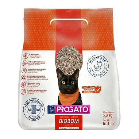 Granulado Higiênico Biodegradável ProGato Biobom 3Kg