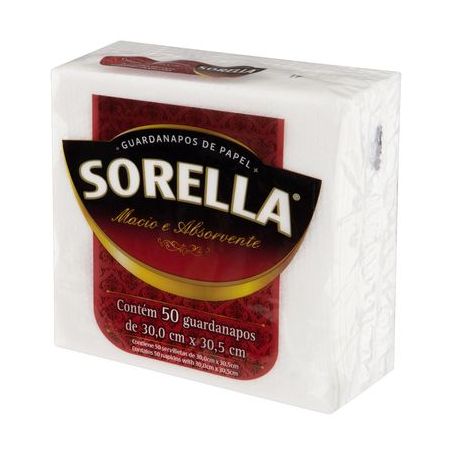 GUARDANAPO SORELLA 30X30CM C/50