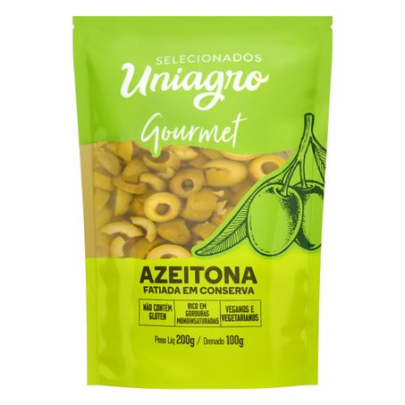 AZEITONA VERDE EM CONSERVA FATIADA UNIAGRO GOURMET