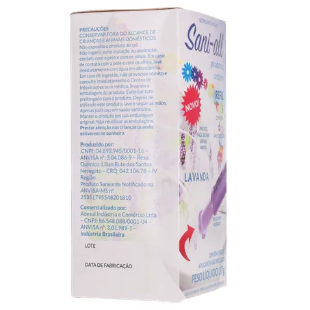 Gel adesivo sanitário sani all lavanda refil 37g 360-29