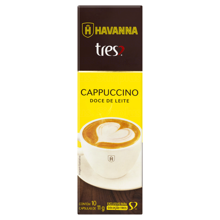 Cafe capsula 3 coracoes cappuccino com doce leite c10
