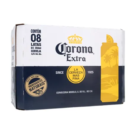 Cerveja corona 350ml lata c/8 und 360-34
