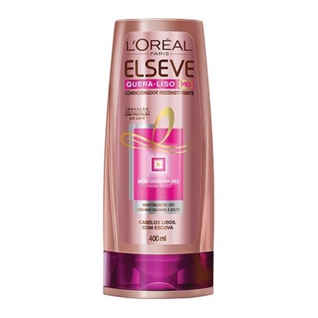 Condicionador Elseve Quera Liso Lisos com Escova Embalagem 400ML