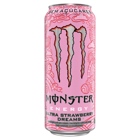 Energético Ultra Strawberry Dreams Zero Açúcar Monster Lata 473ml