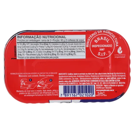 Sardinha Gomes Da Costa Tomate 125g 360-4