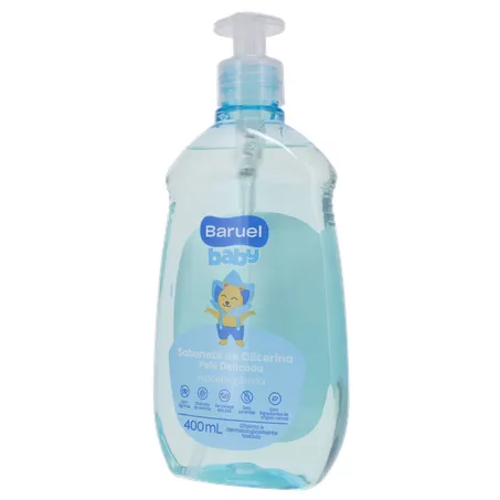 SABONETE LÍQUIDO INFANTIL BARUEL BABY PELE DELICADA PUMP 400ML 360-2