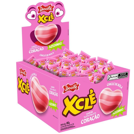 Chicle azedinho docile 40un coraçao t frutti