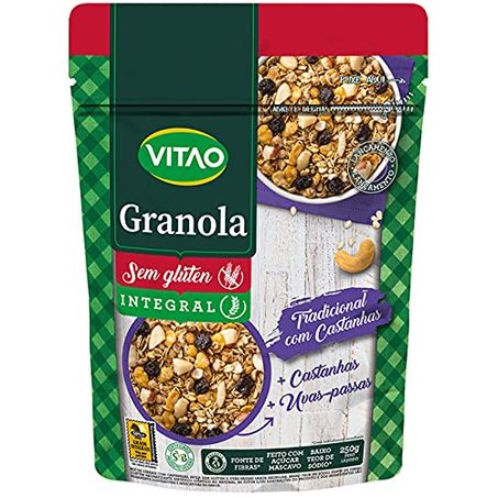 Granola Vitao 250g S/Gluten Trad C/Castanha + Passas
