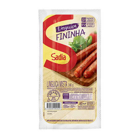 Linguiça fininha defumada sadia 215g