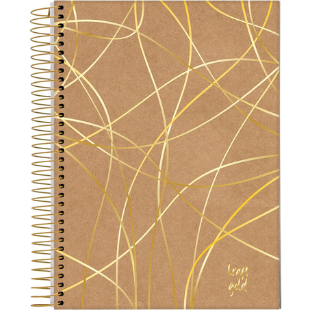 Caderno Universitário Jandaia 10 Matérias - Capa Dura - Especial Kraft - 160 Folhas - Ref. 71398-25
