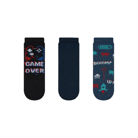Kit 3 Pares de Meias Soquete Juvenil Game Tamanho 