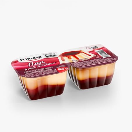SOBREMESA FLAN FRIMESA BAUNILHA C/CALDA DE FRUTAS VERMELHAS BANDEJA 180G