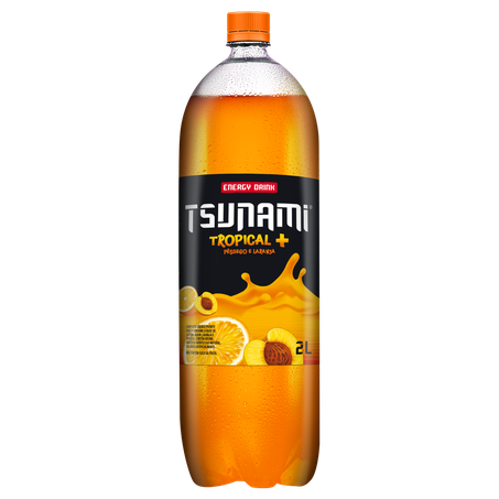 Energético Tsunami Tropical + Pêssego e Laranja 2L