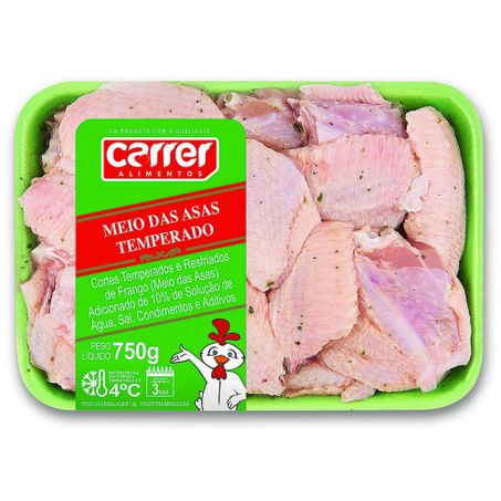 Meio da asa resfriada temperada bandeja carrer 750g