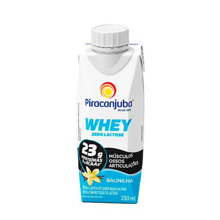 BEBIDA LACTEA PIRACANJUBA WHEY BAUNILHA ZERO LACTOSE 12UN