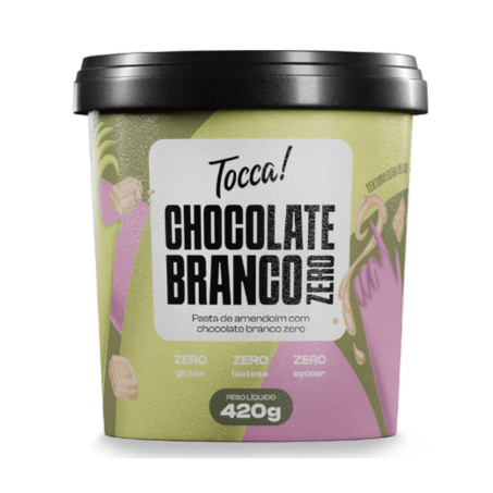 PASTA DE AMENDOIM CHOCOLATE BRANCO ZERO ACU TOCCA 420G