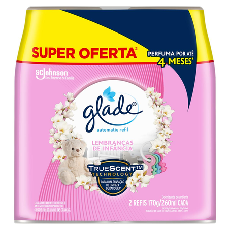 Conjunto Glade Com 2 Purificadores de 260ml cada - Automático - Lembrança de Infância