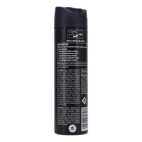 DESOD.NIVEA AERO 150ML DEEP CARVAO ATIVO MASC 360-16