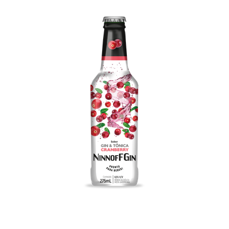 Gin ninnoff tônica cranberry 275ml