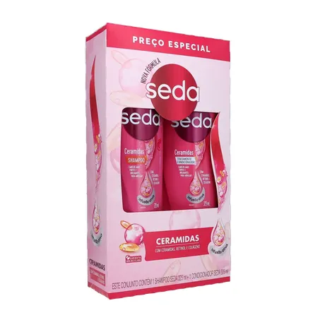 Kit Shampoo + Condicionador Seda Ceramidas Caixa com 2un - 650ml 360-33
