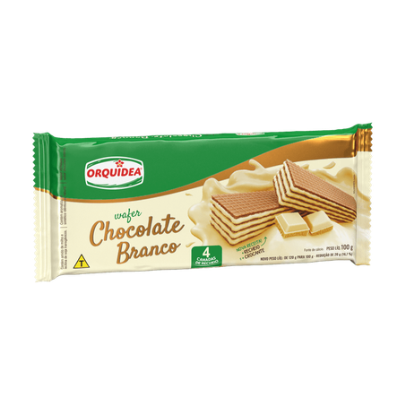 Wafer orquidea chocolate branco pacote 100g