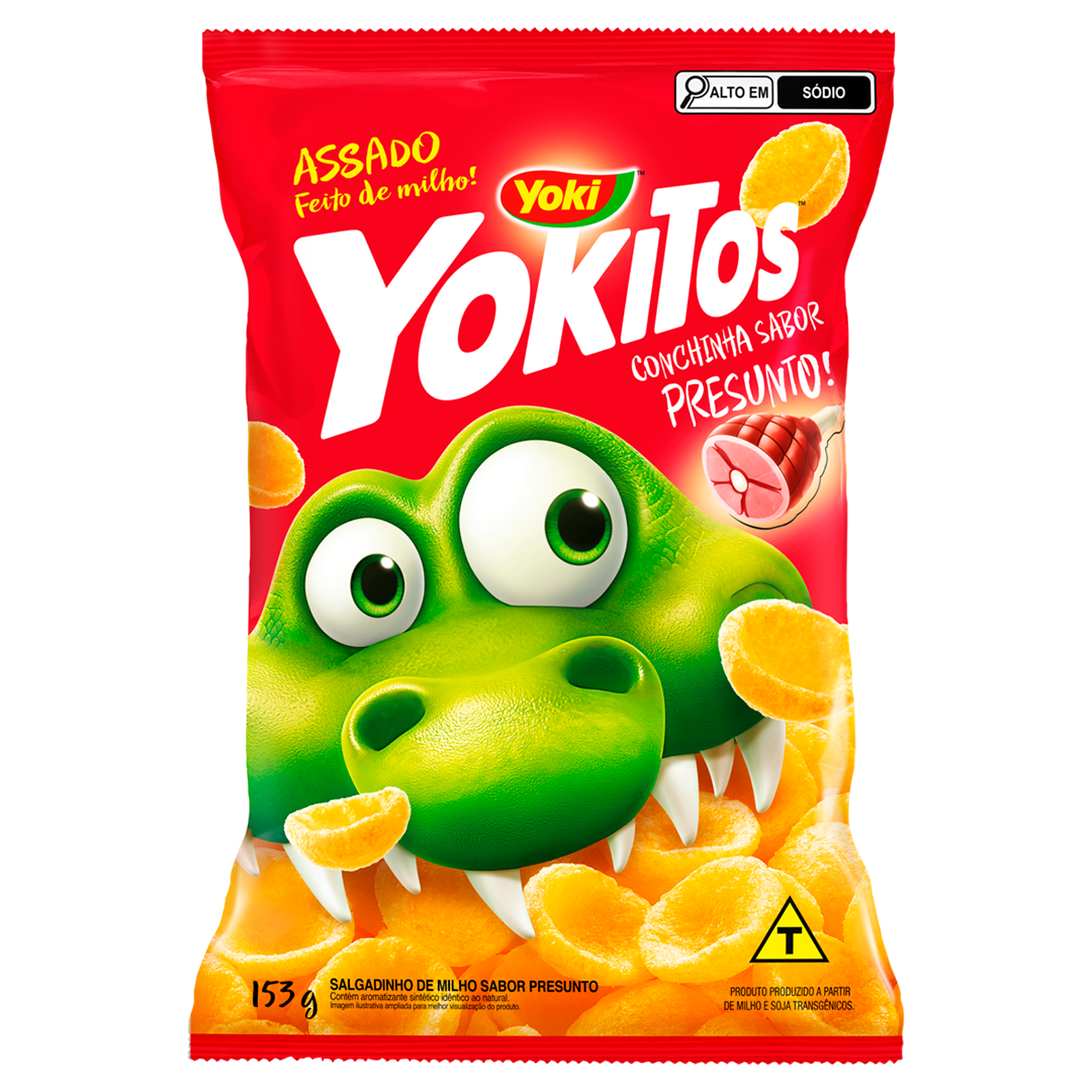 Salgadinho Yokitos Conchinha Presunto Pacote 153G