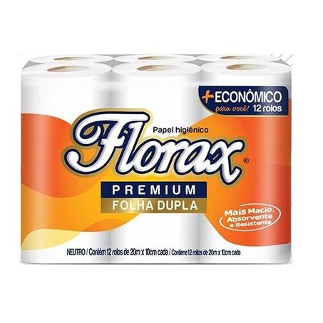PAPEL HIG FLORAX PREMIUM FOLHA DUPLA 12X20MT PCT