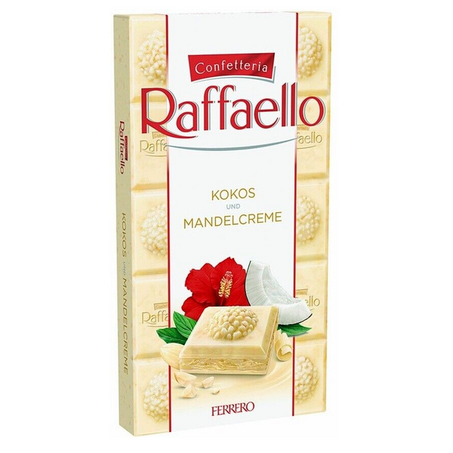 Chocolate branco côco com amêndoas raffaello 90g
