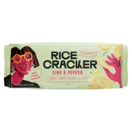 Biscoito arroz rice cracker 100g lime pepper