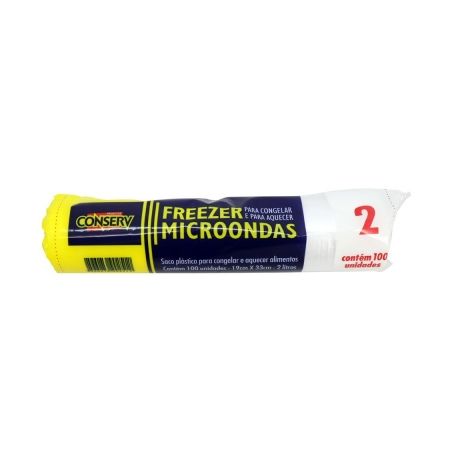 EMBALAGEM CONSERV FREEZER/MICRO ROLO 2L COM 100 UNIDADE 