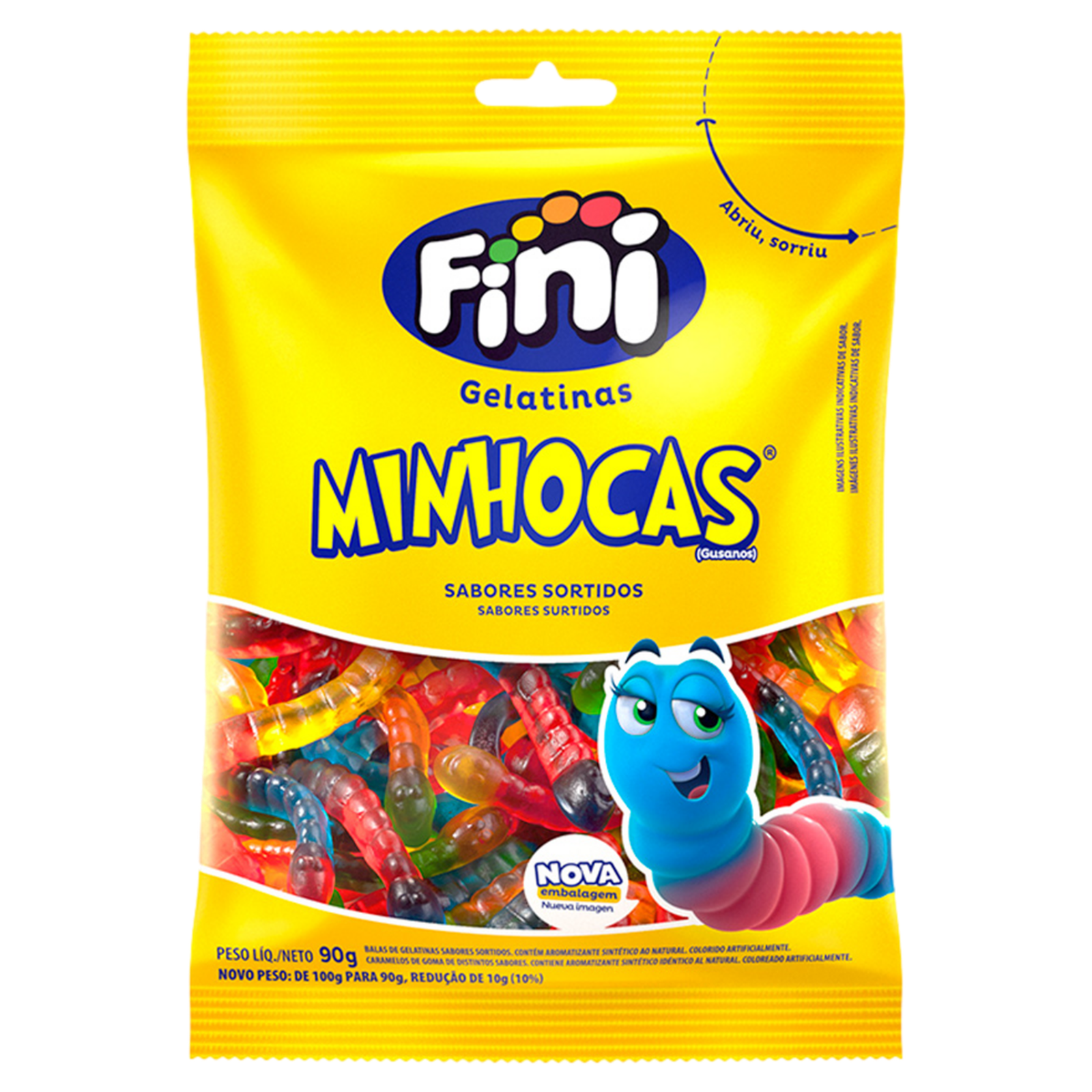 Bala Gelatina Fini Minhoca de Brilho 100G