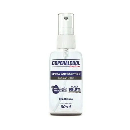 ALCOOL GEL COPERALCOOL 60ML BACFREE CHA BRANCO P/MAOS SPRAY