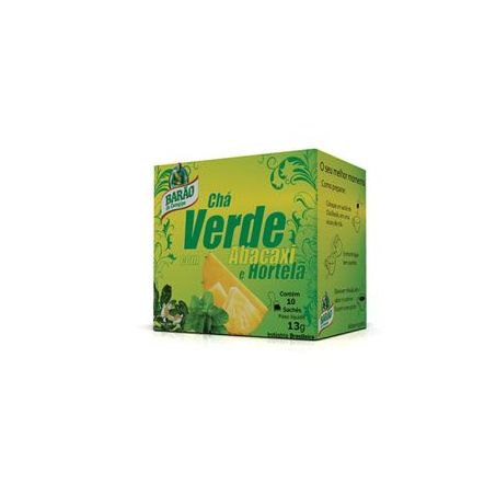 Barão Chá Verde Abacaxi Com Hortelã 13G 10 Sachês