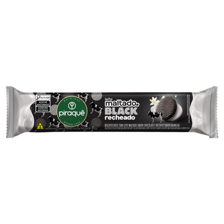 Biscoito Piraquê 85g - Leite Maltado - Black - Baunilha