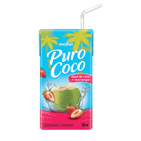 ÁGUA DE COCO MAGUARY PURO COCO COM MORANGO 180ML
